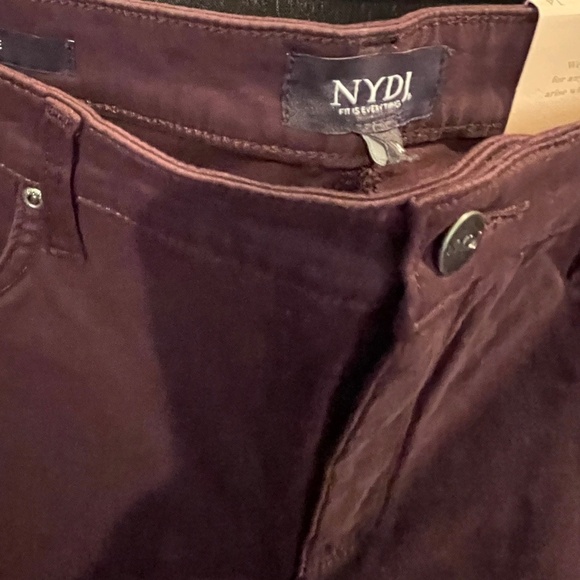 NYDJ Julia Sateen Relaxed High Rise Flared Jeans In Eggplant, 14R - NWT - Picture 6 of 8